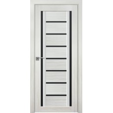Двери межкомнатные Новый Стиль Флоренция-C2-BLK-Perla_Bianco (Жемчуг Белый) Smart Cover черное стекло 800*2000