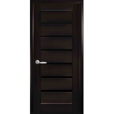 Межкомнатные двери Новый Стиль Линея (с черным стеклом) 2000х900 Венге