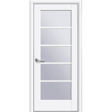 Межкомнатные двери Новый Стиль Муза (со стеклом сатин) 2000х700 Белый матовый
