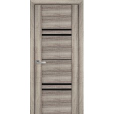 Межкомнатные двери Новый Стиль Мерида BLK Бук Баварский (с черным стеклом) 2000х600