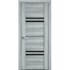 Межкомнатные двери Новый Стиль Мерида BLK Бук кашемир (с черным стеклом) 2000х900