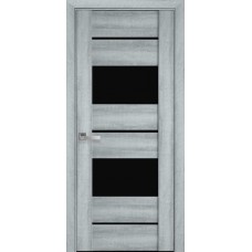 Межкомнатные двери Новый Стиль Аскона BLK Бук кашемир (с черным стеклом) 2000х700