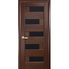 Межкомнатные двери Новый Стиль Пиана (чёрное стекло) 2000х600 Каштан