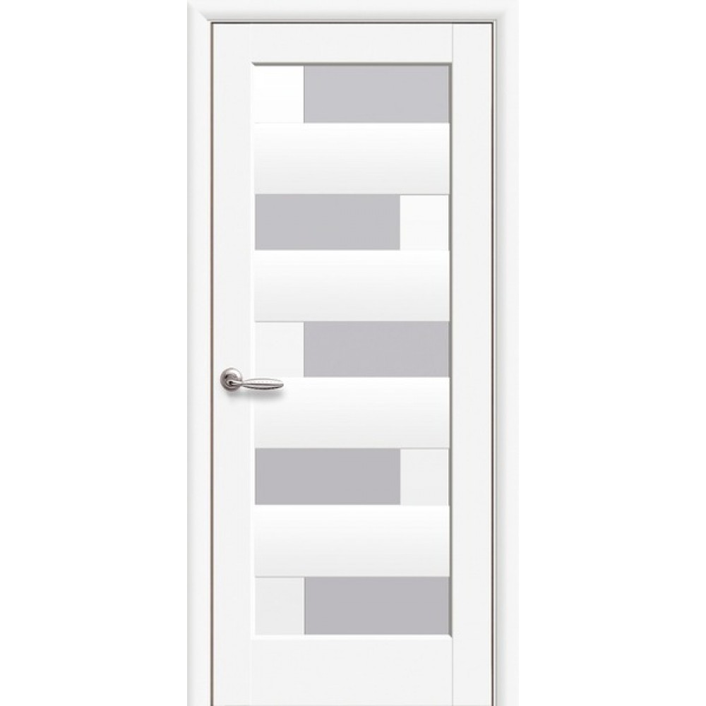 Межкомнатные двери Новый Стиль Пиана стекло сатин 2000х700 Белый матовый