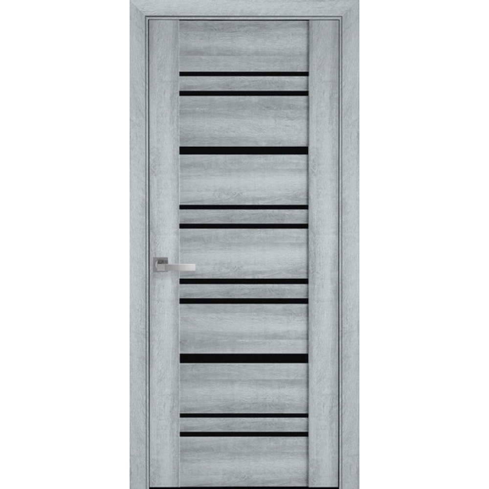 Межкомнатные двери Новый Стиль Валенсия BLK Бук кашемир (с черным стеклом) 2000х900