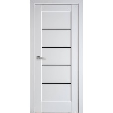 Міжкімнатні двері Новий стиль Міра білий матовий скло чорне 800*2000 мм