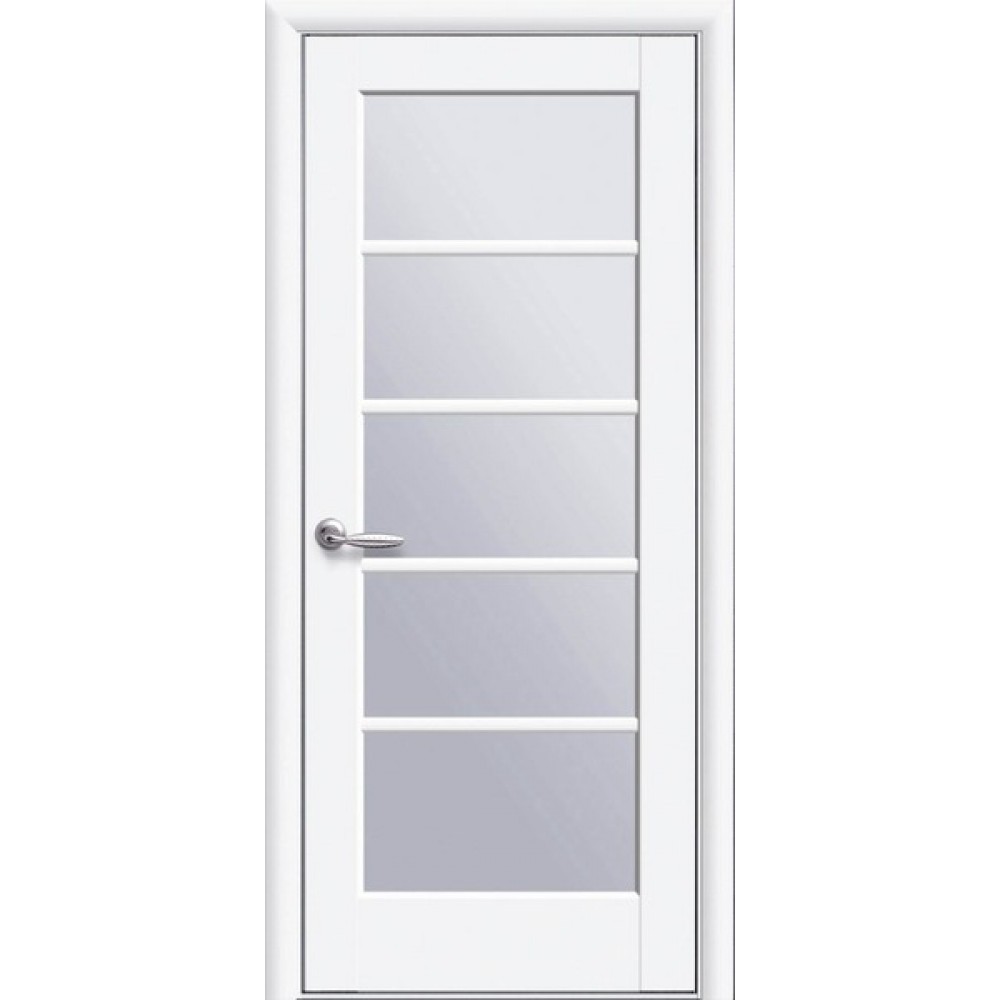 Межкомнатные двери Новый Стиль Муза (со стеклом сатин) 2000х900 Белый матовый
