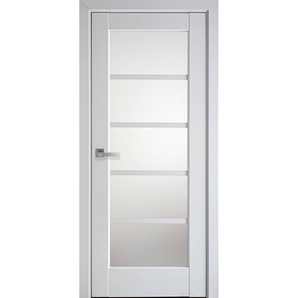 Двери межкомнатные Новый Стиль Муза-G-Белый-Матовый-2 сатиновое стекло 700*2000