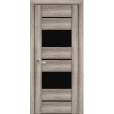 Межкомнатные двери Новый Стиль Аскона Бук Шато BLK (с черным стеклом) 2000х700
