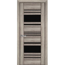 Межкомнатные двери Новый Стиль Ницца BLK Бук Баварский (с черным стеклом) 2000х600