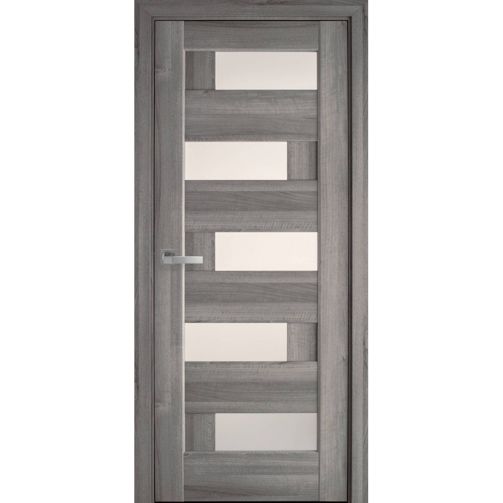 Двери межкомнатные Новый Стиль Пиана-G-Бук-пепельный-1, сатиновое стекло 600*2000