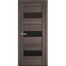 Двери межкомнатные Новый Стиль Лилу Дуб Атлант с черным стеклом 900*2000