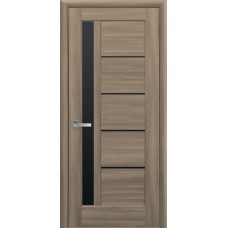 Межкомнатные двери Новый Стиль Грета (с черным стеклом) 2000х700 Дуб золотой