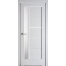 Двері міжкімнатні Новий стиль Грета білий матовий скло сатин 800*2000 мм