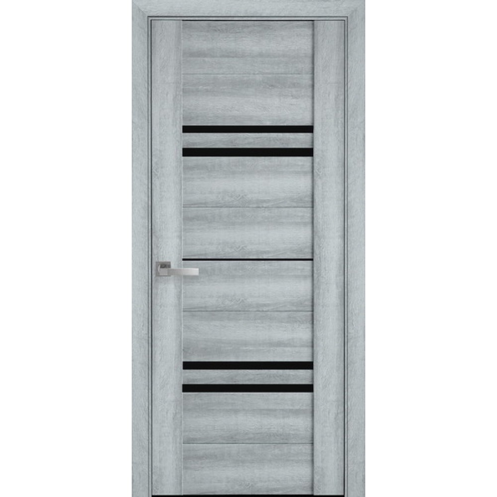 Межкомнатные двери Новый Стиль Мерида BLK Бук кашемир (с черным стеклом) 2000х700