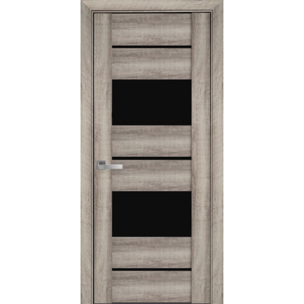 Межкомнатные двери Новый Стиль Аскона BLK Бук Баварский (с черным стеклом) 2000х900