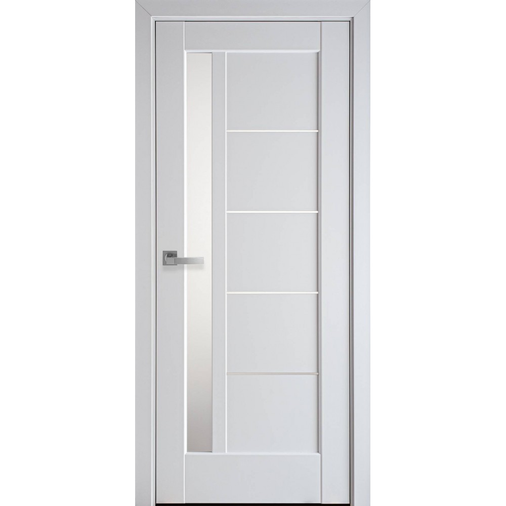 Двері міжкімнатні Новий стиль Грета білий матовий скло сатин 700*2000 мм