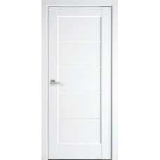 Межкомнатные двери Новый Стиль Мира (со стеклом сатин) 2000х600 Белый матовый