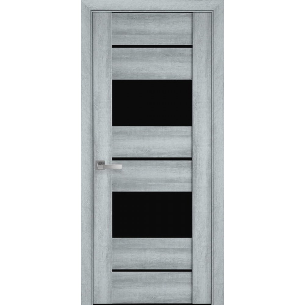 Межкомнатные двери Новый Стиль Аскона BLK Бук кашемир (с черным стеклом) 2000х900
