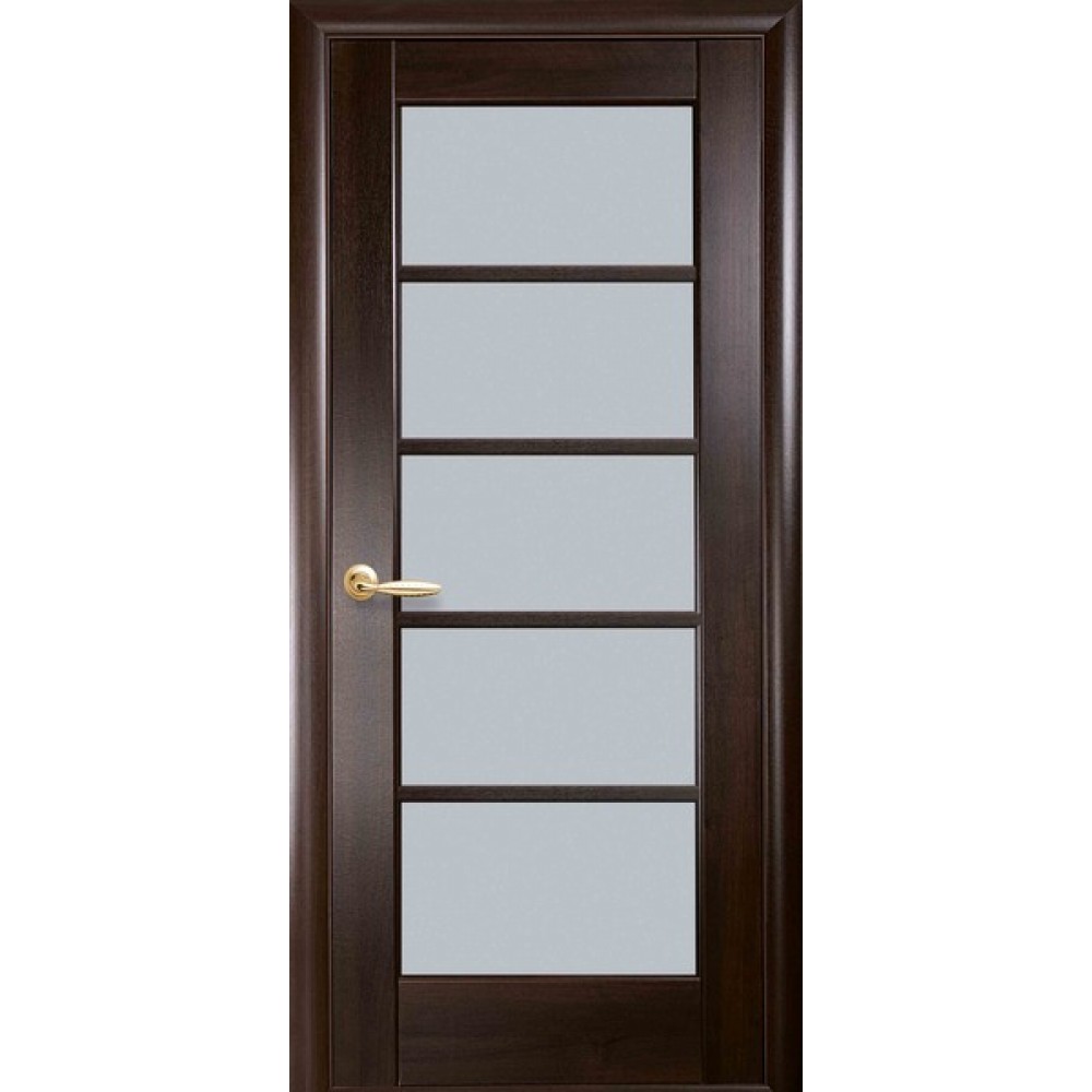 Межкомнатные двери Новый Стиль Муза (со стеклом сатин) 2000х600 Каштан